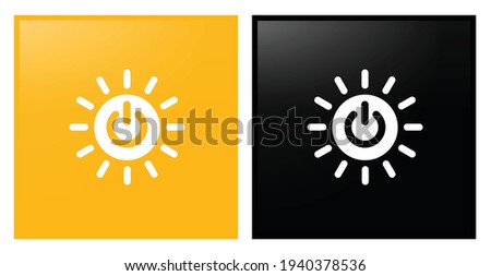 vector illustration of a sun with the power button in it. Affordable and Clean Energy Icon for Corporate social responsibility. Sustainable Development Goals inspiration. Vector Icon.