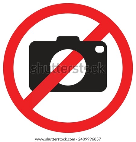 No photography, video recording, Audio Recording, Live Media and sightseeing symbol. prohibition icon. Video, photo, phone, audio, sightseeing prohibited logo pictogram. Vector illustration. 