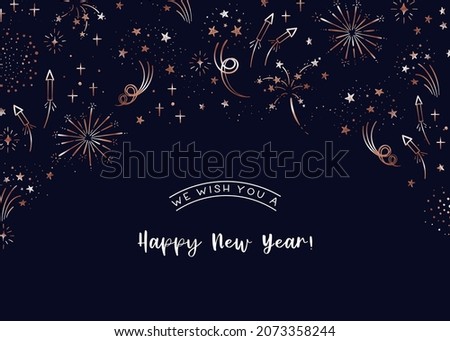 Fun hand drawn doodle fireworks, New Years design, great for textiles, wrapping, banner, wallpapers - vector design