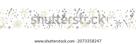 Fun hand drawn doodle fireworks, seamless pattern, great for textiles, wrapping, banner, wallpapers - vector design Foto d'archivio © 