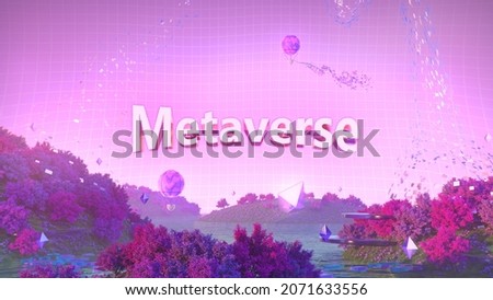 Entering the Metaverse, a virtual world for work and play. 3D Illustration