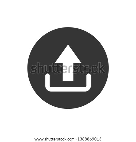 Upload vector icon, add to cloud symbol. Modern, simple flat vector illustration for web site or mobile app.