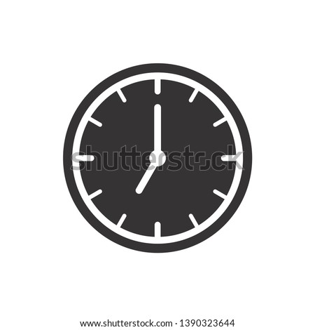 Clock icon in trendy flat style isolated on background. Clock icon page symbol for your web site design Clock icon logo, app. Clock icon Vector illustration.