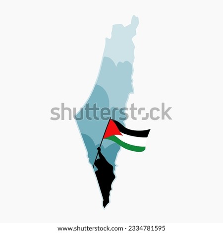 vector of woman with palestine flag, free palestine campaign 