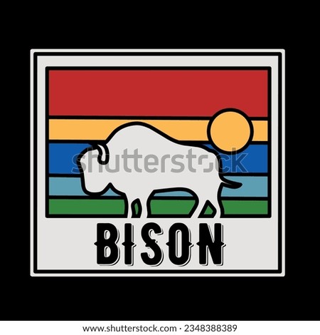 vector of bison sticker design perfect for print, etc 