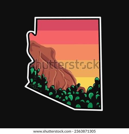 vector of arizona national park in sunset
