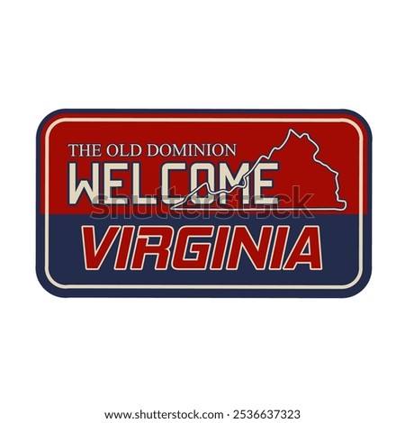 Vintage Welcome to Virginia Sticker - The Old Dominion Design