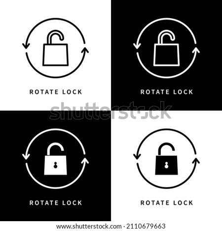 Lock Rotation Icon. Rotate Screen Logo Vector Illustration