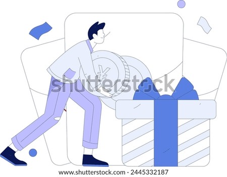 Holiday shopping people doing e-commerce online shopping flat vector concept operation hand drawn illustration
