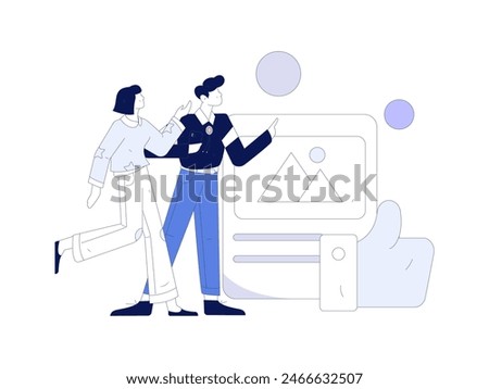 Virtual characters social communication concept business flat vector hand drawn illustration
