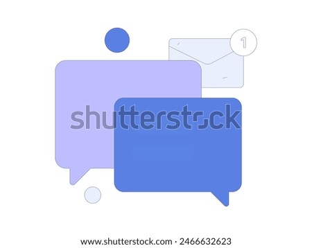 Virtual characters social communication concept business flat vector hand drawn illustration
