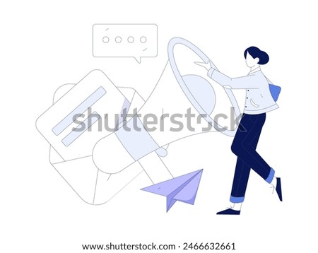 Virtual characters social communication concept business flat vector hand drawn illustration
