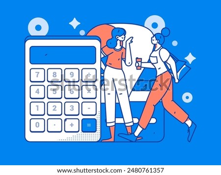 Credit card bill character flat vector concept operation hand drawn illustration
