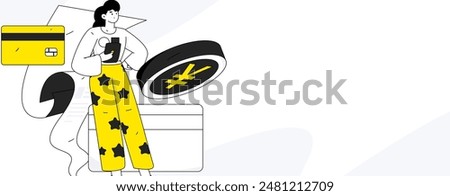 Online shopping payment security character flat vector concept operation hand drawn illustration
