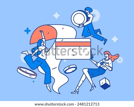 Online shopping payment security character flat vector concept operation hand drawn illustration
