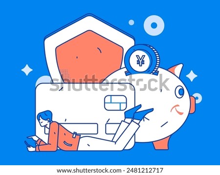 Online shopping payment security character flat vector concept operation hand drawn illustration
