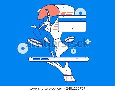 Online shopping payment security character flat vector concept operation hand drawn illustration
