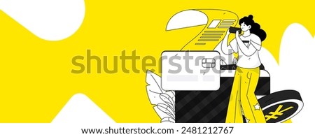 Online shopping payment security character flat vector concept operation hand drawn illustration
