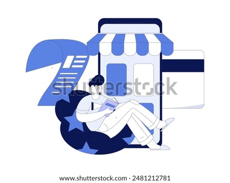 Online shopping payment security character flat vector concept operation hand drawn illustration
