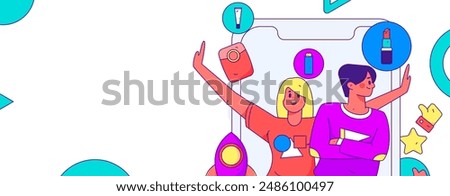 Holiday shopping people doing e-commerce online shopping flat vector concept operation hand drawn illustration
