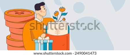 Holiday shopping people doing e-commerce online shopping flat vector concept operation hand drawn illustration
