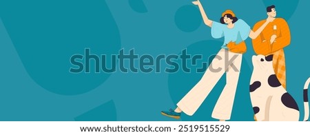 Virtual characters social communication concept business flat vector hand drawn illustration
