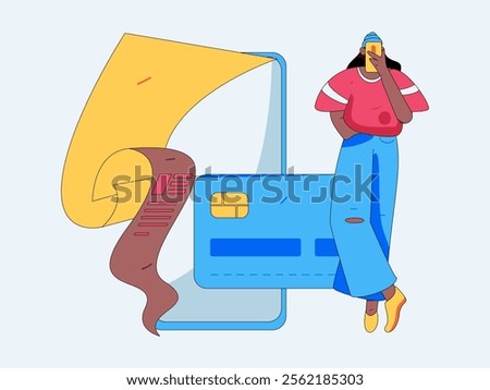 Online shopping payment security character flat vector concept operation hand drawn illustration
