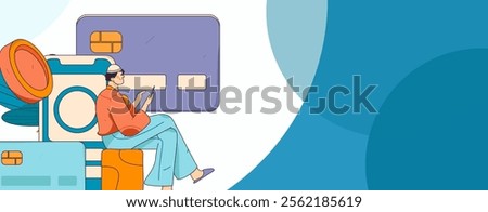 Online shopping payment security character flat vector concept operation hand drawn illustration
