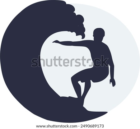 Similar – Image, Stock Photo Silhouette of surfer on beach with surfboard.