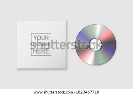 Vector 3d Realistic Closed CD, DVD with Paper Cover Box Set Closeup Isolated on White Background. Design Template for Mockup. CD Packaging Copy Space. Top View