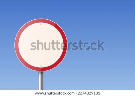 Do Not Enter. Vector White and Red Round Glossy Prohibition Stop Sign - Warning, Danger Sign Frame Icon Closeup. Dangerous Plate Design Template of Road Sign, Front View