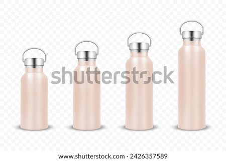 Similar – Image, Stock Photo Water bottle on pink background close-up