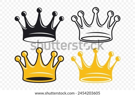 Crowns. Vector Crown Icon Set. Collection of Crown Symbols