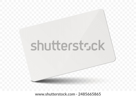 Vector White Gift Card, Certificate, Guest Room, Plastic Hotel Apartment Keycard, ID Card, Sale, Credit Card Design Template for Mockup, Branding. Top View