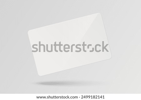 Vector White Gift Card, Certificate, Guest Room, Plastic Hotel Apartment Keycard, ID Card, Sale, Credit Card Design Template for Mockup, Branding. Top View