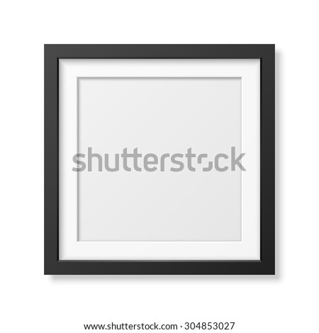 Realistic square black frame isolated on white. It can be used for presentations. Vector EPS10 illustration. 