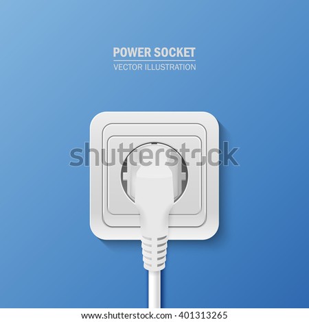 Power socket with cable plugged