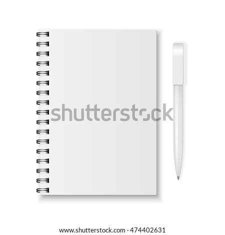 Vector notebook and pen