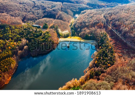 Csorreti reservoir in Matra mountains Hungary. This is highest reservoir  in Hungary. volume of 1,1 million cubic meters. 5 streams fill continuously Stock fotó © 
