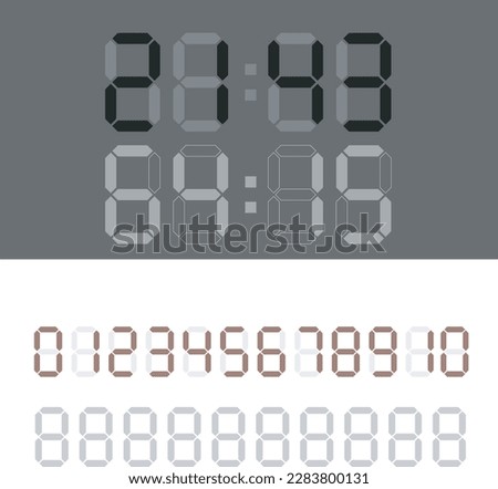 vector file of digital clock, dot number digits