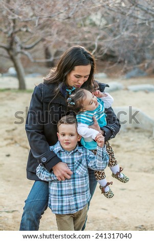 Italian family enjoying a day at the park together -- taken at San Rafael Park in Reno, Nevada, USA