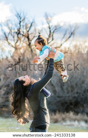 Italian family enjoying a day at the park together -- taken at San Rafael Park in Reno, Nevada, USA
