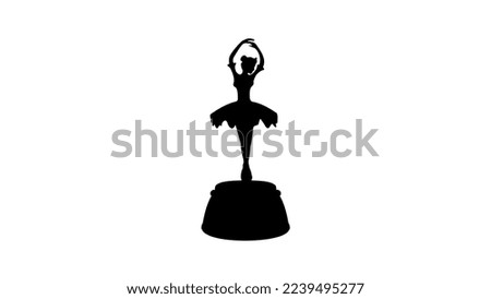 Ballerina Music Box silhouette, high quality vector