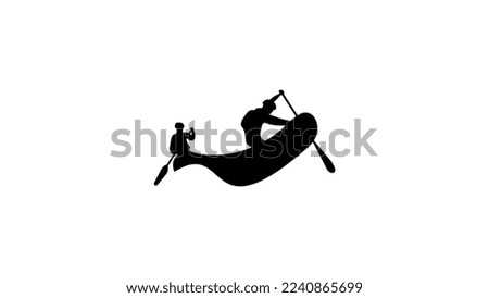 rafting illustration, silhouette, vector, logo