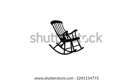 Wood Rocking Chair silhouette vector