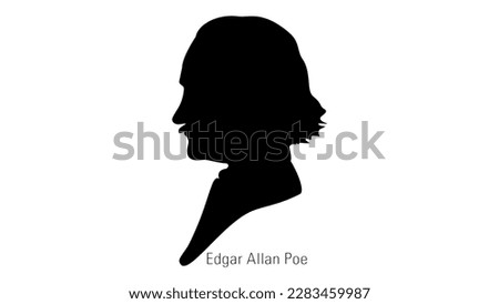 Edgar Allan Poe silhouette, high quality vector