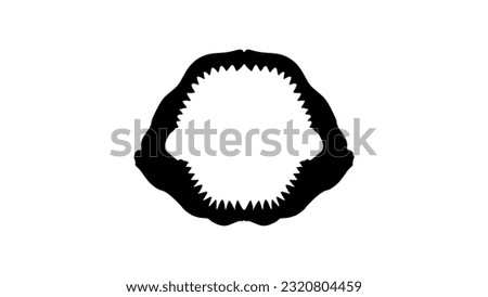 shark jaw skeleton silhouette, high quality vector