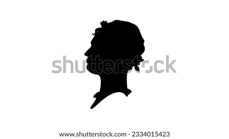 Jane Austen silhouette, high quality vector