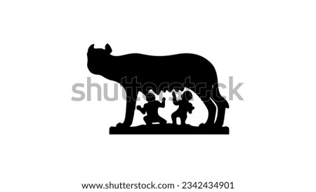 Capitoline Wolf silhouette, high quality vector