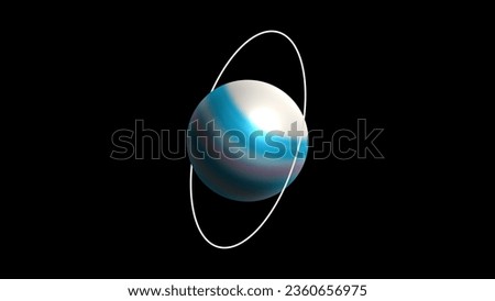 Uranus seventh planet, high quality vector